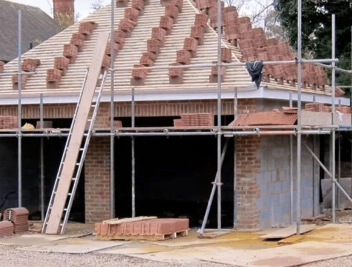 scaffolding on unfinished building