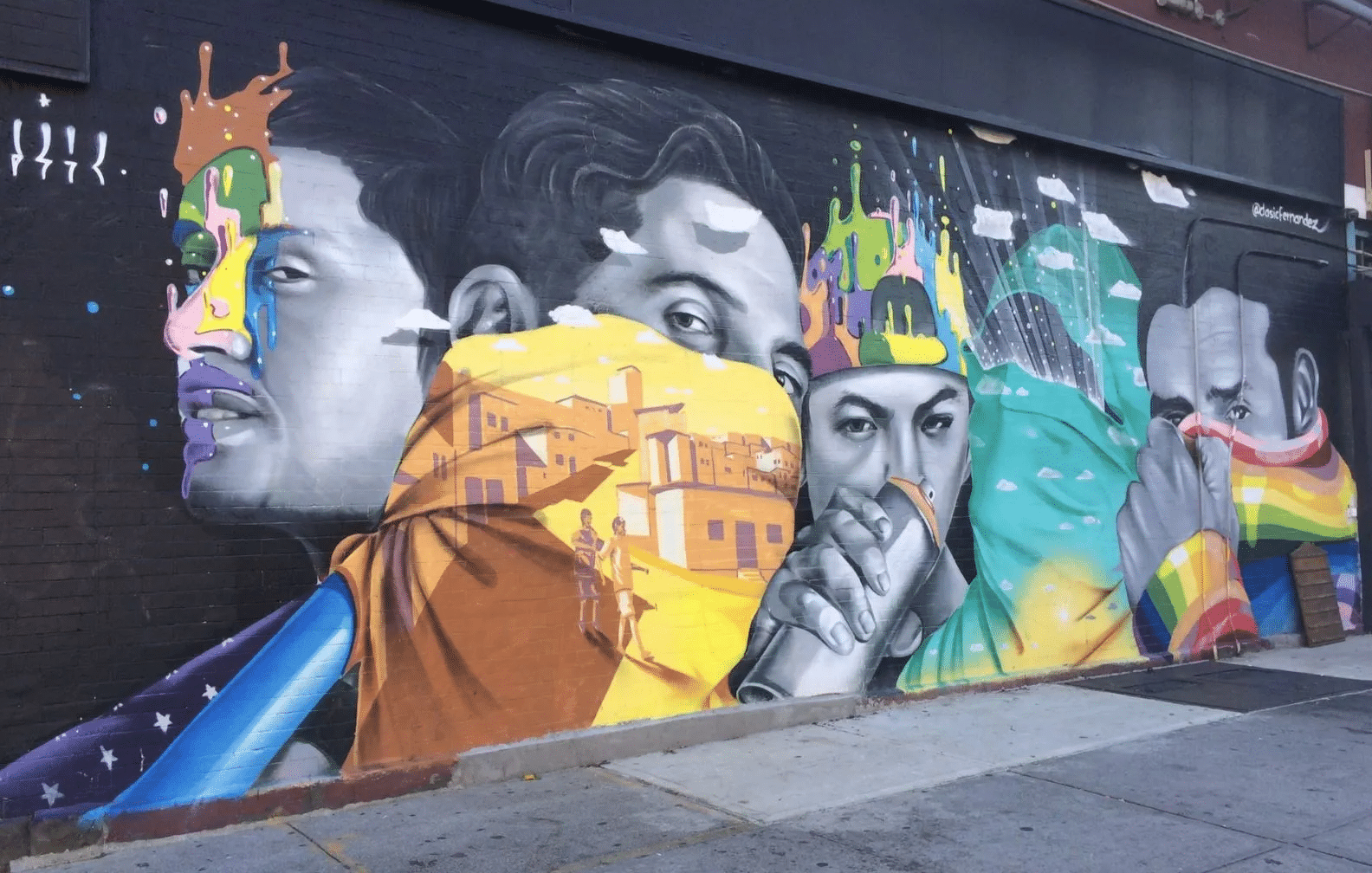 colourful street art on wall