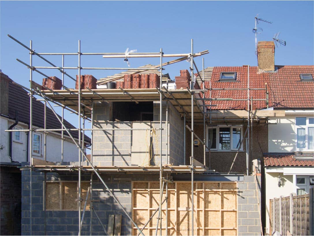 scaffolding for house building