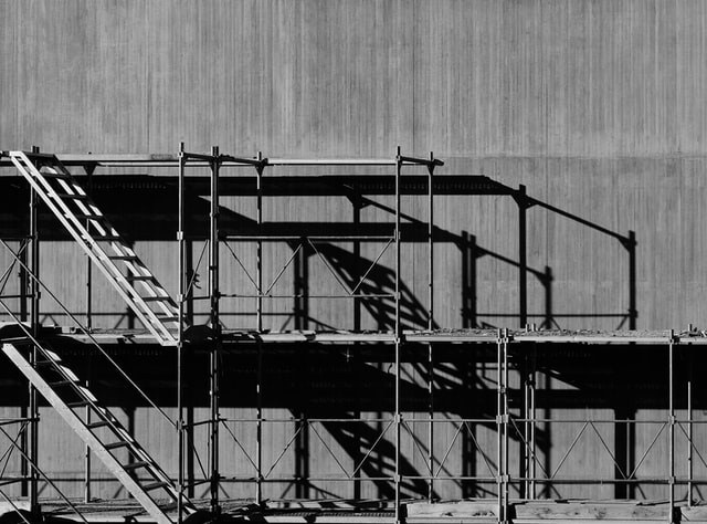 Black and white scaffolding